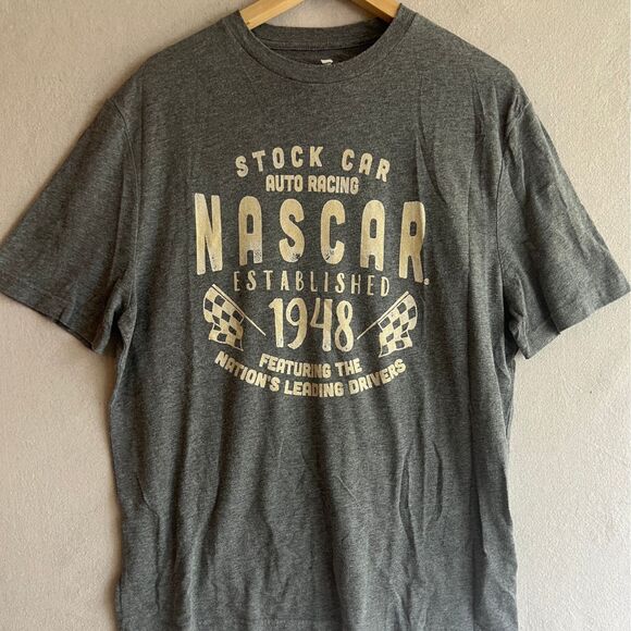 NASCAR Stock Car Auto Racing Fanatics Vintage Style Shirt Grey Established 1948 - Picture 1 of 2